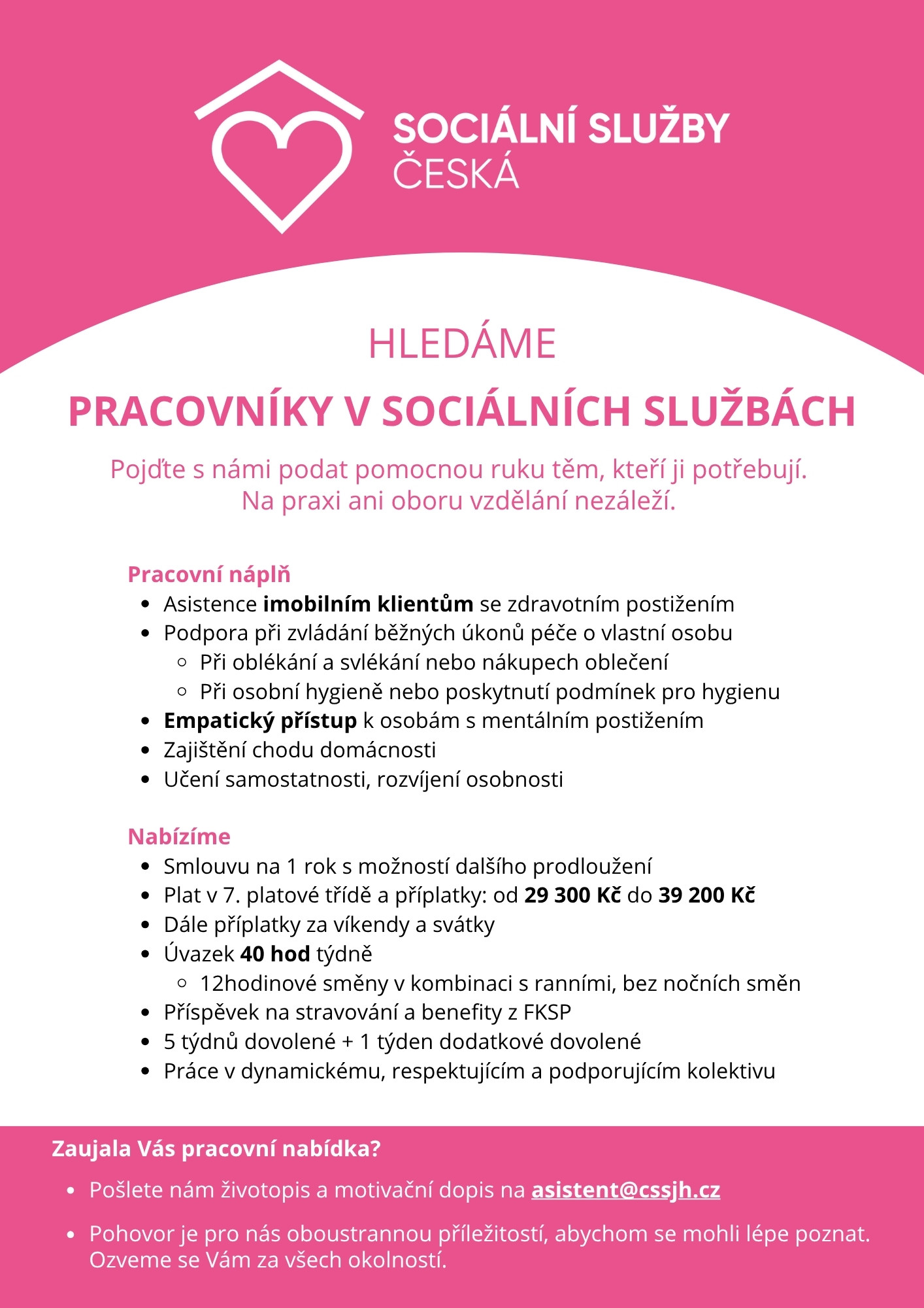Pracovník v sociálních službách - Péče o klienty se zvýšenou mírou podpory